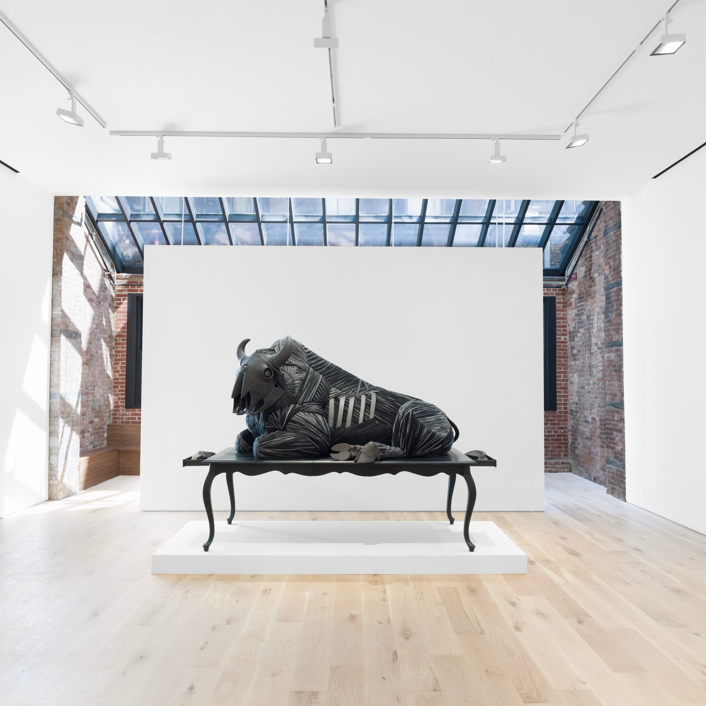 Cannupa Hanska Luger: American Traditional is on view through October 24, 2026, at 10 Greene Street, New York, NY. — image 1. Image and post source: @garthgreenangallery (with @cannupahanska)