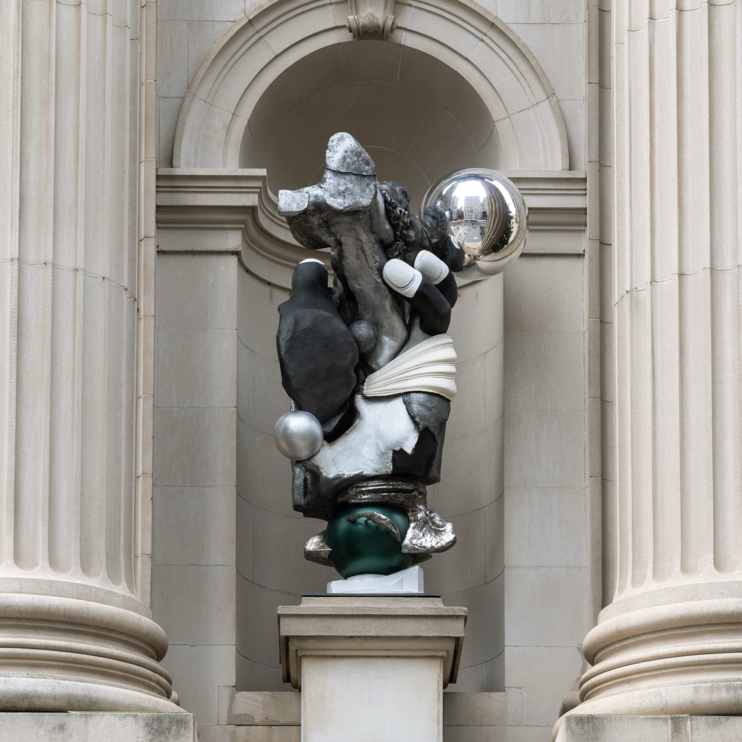 The Metropolitan Museum of Art has unveiled Liu Wei’s site-specific sculptures on the museum’s Fifth Avenue facade as part of Speculation. — image 1. Courtesy The Metropolitan Museum of Art. Photos by Hyla Skopitz.